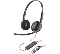 Poly Blackwire 3220 - Blackwire 3200 Series - micro-casque - sur-oreille - filaire - Suppresseur de bruit actif - USB-C - noir - Certifié Skype, Certifié Avaya, certifié Cisco Jabber, certifié UC