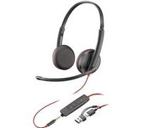 HP Poly Blackwire 3225 - Blackwire 3200 Series - micro-casque - sur-oreille - filaire - jack 3,5mm, USB-C - noir - Certifié pour Skype for Business, certifié Cisco Jabber, Certifié Avaya, certifié UC