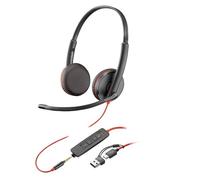 HP Poly Blackwire 3225 - Blackwire 3200 Series - micro-casque - sur-oreille - filaire - jack 3,5mm, USB-C - noir - Certifié pour Skype for Business, certifié Cisco Jabber, Certifié Avaya...