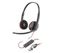 HP Poly Blackwire 3225 - Blackwire 3200 Series - micro-casque - sur-oreille - filaire - jack 3,5mm, USB-C - noir - Certifié pour Skype for Business, certifié Cisco Jabber, Certifié Avaya, certifié UC