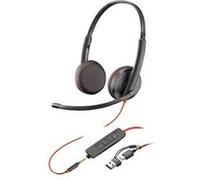 HP Poly Blackwire 3225 - Blackwire 3200 Series - micro-casque - sur-oreille - filaire - jack 3,5mm, USB-C - noir - Certifié pour Skype for Business, certifié Cisco Jabber, Certifié Avaya, certifié UC
