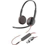 Micro-casque stéréo USB-C Poly Blackwire 3225 + prise 3,5 mm + adaptateur USB-C/A (lot)