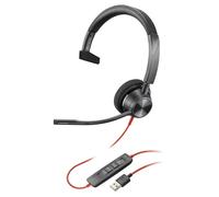HP Poly Blackwire 3310-M - Blackwire 3300 series - micro-casque - sur-oreille - filaire - USB-C, jack 3,5mm - noir - Certifié pour Microsoft Teams