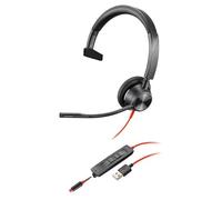 HP Poly Blackwire 3315 - Blackwire 3300 series - micro-casque - sur-oreille - filaire - jack 3,5mm, USB-A - noir