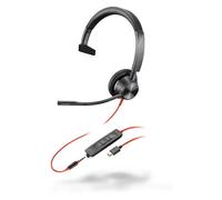 HP Poly Blackwire 3315 - Blackwire 3300 series - micro-casque - sur-oreille - filaire - jack 3,5mm, USB-C - noir