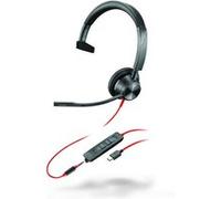 Poly Micro-casque monaural Blackwire 3315 – Certifié Microsoft Teams – USB‑C, jack 3,5 mm, noir