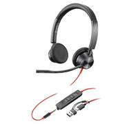 HP Poly Blackwire 3325 - Blackwire 3300 series - micro-casque - sur-oreille - filaire - jack 3,5mm, USB-C - noir - Certifié pour Microsoft Teams, certifié UC