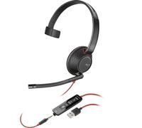 HP Poly Blackwire 5210 - Blackwire 5200 series - micro-casque - sur-oreille - filaire - jack 3,5mm, USB-A - noir - Certifié pour Microsoft Teams, Certifié pour Skype for Business, certifié Cisco...