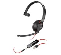 HP Poly Blackwire 5210 - Blackwire 5200 series - micro-casque - sur-oreille - filaire - jack 3,5mm, USB-A - noir - Certifié pour Microsoft Teams, Certifié pour Skype for Business, certifié Cisco...