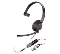 HP Poly Blackwire 5210 - Blackwire 5200 series - micro-casque - sur-oreille - filaire - jack 3,5mm, USB-C - noir - Certifié pour Microsoft Teams, Certifié pour Skype for Business, certifié Cisco Jabbe