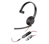 HP Poly Blackwire 5210 - Blackwire 5200 series - micro-casque - sur-oreille - filaire - jack 3,5mm, USB-C - noir - Certifié pour Microsoft Teams, Certifié pour Skype for Business, certifié Cisco Jabbe