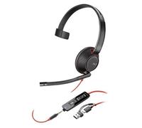 HP Poly Blackwire 5210 - Blackwire 5200 series - micro-casque - sur-oreille - filaire - jack 3,5mm, USB-C - noir - Certifié pour Microsoft Teams, Certifié pour Skype for Business, certifié Cisco...