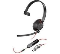 HP Poly Blackwire 5210 - Blackwire 5200 series - micro-casque - sur-oreille - filaire - jack 3,5mm, USB-C - noir - Certifié pour Microsoft Teams, Certifié pour Skype for Business, certifié Cisco Jabbe