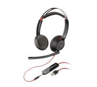 HP Poly Blackwire 5220 - Blackwire 5200 series - micro-casque - sur-oreille - filaire - USB-A, jack 3,5mm - noir - Certifié pour Microsoft Teams, Certifié pour Skype for Business, certifié Cisco...