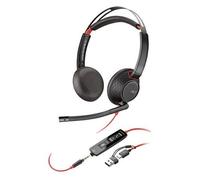 HP Poly Blackwire 5220 - Micro-casque - sur-oreille - filaire - USB-C, jack 3,5mm - noir - Certifié pour Skype for Business, certifié Cisco Jabber, Certifié Avaya, Certifié pour Microsoft Teams, certi