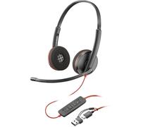 HP Poly Blackwire C3220 Micro-casque supra-auriculaire filaire Stereo noir Noise Cancelling micro-casque, volume réglable, mise en sourdine du microphone
