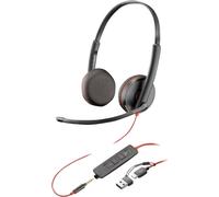 Poly Blackwire 3225 Stereo USB-C Headset +3.5mm Plug +USB-C/A Adapter 8X229AA