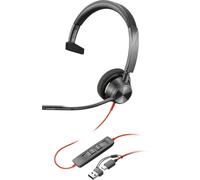 Micro-casque Blackwire 3310 monaural USB-C certifié Microsoft Teams + adaptateur USB-C/A