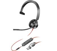 HP Poly Blackwire C3315 Micro-casque supra-auriculaire filaire Mono noir Suppression du bruit du microphone, Noise Cancelling