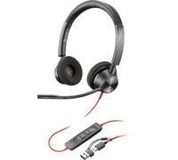 HP Poly Blackwire C3320 Micro-casque supra-auriculaire filaire Stereo noir Suppression du bruit du microphone micro-casque