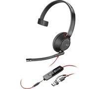 HP Poly Blackwire C5210 Micro-casque supra-auriculaire filaire Mono noir Noise Cancelling micro-casque, volume réglable, mise en sourdine du microphone