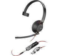 HP Poly Blackwire C5210 Micro-casque supra-auriculaire filaire Mono noir Noise Cancelling micro-casque, volume réglable, Mise en
