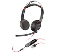 HP Poly Blackwire C5220 - Blackwire 5200 series - micro-casque - sur-oreille - filaire - USB-A, jack 3,5mm - noir - Certifié pour Microsoft Teams, Certifié pour Skype for Business, Certifié pour Zoom