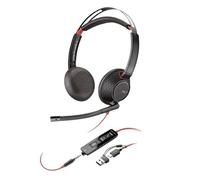 HP Poly Blackwire C5220 ordinateur Micro-casque supra-auriculaire filaire Stereo noir Noise Cancelling micro-casque, vo