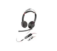 HP Poly Blackwire C5220 ordinateur Micro-casque supra-auriculaire filaire Stereo noir Noise Cancelling micro-casque, vo