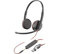 Poly Blackwire 3225 Stereo USB-C Headset +3.5mm Plug +USB-C/A Adapter 8X229AA