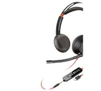 Micro-casque Poly Blackwire 5220 stéréo USB-C + connexion 3,5 mm + adaptateur USB-C/A