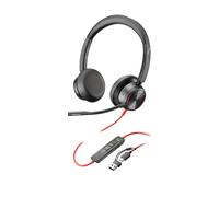 HP Poly Micro-casque Poly Blackwire 8225 stéréo USB-C + adaptateur USB-C/A, Avec fil, Bureau/Centre d'appels, 187 g, Casque, Noir 8X223AA