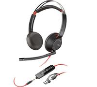 HP Poly Micro-casque stéréo USB-C Poly Blackwire 5220 + prise 3,5 mm + adaptateur USB-C/A (lot)