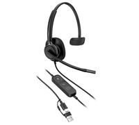 Poly Casque Mission 415 Mono USB-A/C, sur-oreille, ANC, noir – Certifié Microsoft Teams