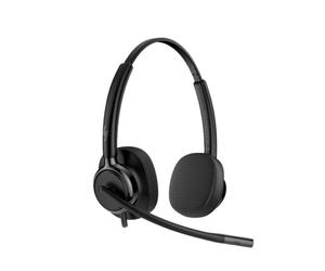 HP Poly Mission 425 USB-A Duo Casque stéréo USB avec connexion USB-C et adaptateur USB-A, microphone à réduction de bruit et audio super large bande