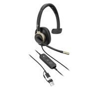 HP Poly Mission 810, Casque Monaural USB-C avec réduction du Bruit IA | Micro IA, ANC, audio optimisé, USB-C Plug & Play, compatible PC/Mac, SoundGuard Active Protection, noir
