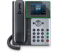 HP POLY POLY Téléphone IP Edge E300 compatible PoE, Téléphone IP, Noir, Combiné filaire, 8 lignes, IPS, 8,89 cm (3.5') 82M92AA