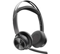 HP Poly Voyager Focus 2 - Micro-casque - sur-oreille - Bluetooth - sans fil - Suppresseur de bruit actif - USB-C via un adaptateur Bluetooth, USB-A via adaptateur Bluetooth - noir - certifié Zoom, Cer