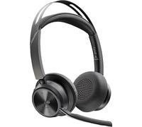 Poly Voyager Focus 2 Casque USB C certifié Microsoft Teams + adaptateur USB-C/A - Certification Microsoft Teams - Assistant Google