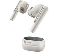 HP Poly Voyager Free 60+ UC M - Écouteurs sans fil avec micro - intra-auriculaire - Bluetooth - Suppresseur de bruit actif - USB-C via un adaptateur Bluetooth - blanc sable - Certifié pour Microsoft T