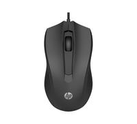 HP Souris Filaire 100, USB Type-A, Optique 1600 DPI, 3 Boutons, Ambidextre, Noire, Compatible Windows/macOS, 116.6x64.3x37.2mm, 90g