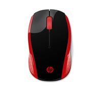 HP Souris Sans Fil 200 Noir/Rouge, 2.4GHz, 1000 DPI Optique, 2 Boutons, Ambidextre, Récepteur USB-A, Compatible Windows/macOS, Piles AAA