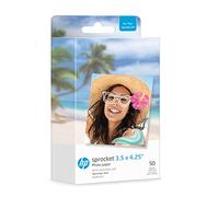 HP Sprocket 3.5 x 4.25" (8.9x10.8 cm) Premium Zink Papier photo autocollant prédécoupé, 50 feuilles, Compatible avec les imprimantes photo HP Sprocket 3x4 et Photobooth