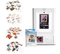 HP Sprocket Photomaton Imprimante Photo Couleur instantanée (Blanc) + Papier Zink (100 Feuilles) + Accessoires d'anniversaire (25) et Plus