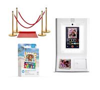 HP Sprocket Photomaton Imprimante Photo Couleur instantanée (Blanc) + Papier Zink (100 Feuilles) + Tapis Rouge (1)