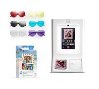 HP Sprocket Photomaton Imprimante Photo Couleur instantanée (Blanc) + Papier Zink (100 Feuilles) + Verres (6)