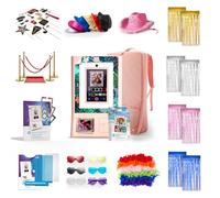 HP Sprocket Photomaton Imprimante Photo Couleur instantanée (Rose) + Papier Zink (100 Feuilles) + Étui (1) + Cadres Autocollants (15) et Plus