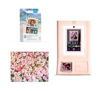 HP Sprocket Photomaton Imprimante Photo Couleur instantanée (Rose) + Papier Zink (100 Feuilles) + Toile de Fond Photo Roses (1)