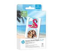 HP Sprocket 5,1 x 7,6 cm Papier Photo Autocollant Premium Zink prédécoupé - 30 Feuilles - Compatible avec Les imprimantes Photo HP Sprocket