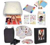 HP Sprocket Select Imprimante Photo instantanée Portable 2,3 x 3,4 Pouces (Blanc) Bundle : Paquet de 20 papiers Zink, Album Photo, étui, marqueurs, Ensembles d'autocollants